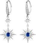 wholesale 925 Sterling Silver Gold-Plated Moonstone & Opal Starburst Leverback Drop Earrings-0-113