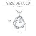 TOUPOP 925 Sterling Silver Heart Pendant Necklace with Stone-0-4