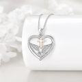 wholesale 925 Sterling Silver Heart Dove Cross Pendant Necklace s for Women Lovers-0-1