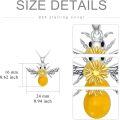 wholesale 925 Sterling Silver CZ Gold Plated Honeycomb Bee Pendant Necklace s for Women Girls Wife-0-10
