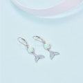 wholesale 925 Sterling Silver Blue Opal Mermaid Tail Drop Earrings-0-1