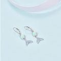 wholesale 925 Sterling Silver Blue Opal Mermaid Tail Drop Earrings-0-1