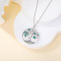 wholesale Sterling Silver Birthstone Tree of Life Sun Pendant Necklace for Women-0-2