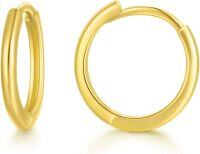 wholesale 18K Gold (Au750) Hypoallergenic Nickel-Free 10mm Huggie Hoop Earrings 0.86g-Yellow Gold