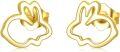 wholesale 14K Gold Bunny Stud Earrings - Small Rabbit Earings for Women and Girls-0-0
