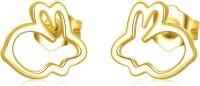 wholesale 14K Gold Bunny Stud Earrings - Small Rabbit Earings for Women and Girls-A