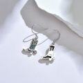 wholesale 925 Sterling Silver Cowboy Boot with Turquoise and Crystal Drop Earrings for Women-0-2