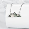 wholesale 925 Sterling Silver Natural Moss Agate Mountain Range Teardrop Pendant Necklace-0-4