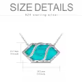TOUPOP 925 Sterling Silver Hexagon Gemstone Pendant Necklace Fine Jewelry Gifts-0-5