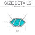 TOUPOP 925 Sterling Silver Hexagon Gemstone Pendant Necklace Fine Jewelry Gifts-0-5