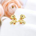wholesale 925 Sterling Silver Plated Gold Voodoo Doll Stud Earrings - Halloween Gothic Jewelry for Women & Men-0-1