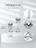 wholesale Sterling Silver Animal Stud Earrings Cute Axolotl Cow Pig Koala Frog Bulldog Panda Highland Cow Bee Cat for Women Christmas Birthday-0-13