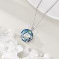 wholesale 925 Sterling Silver Blue Crystal Stingray Pendant Necklace for Women-0-4