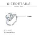 TOUPOP Sterling Silver D Color Vvs1 Moissanite Cushion Cut Halo Ring-0-3