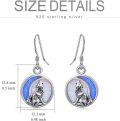 wholesale Wolf Earrings For Women Opal Moon S925 Sterling Silver Dangle Drop Hook Earrings -0-4