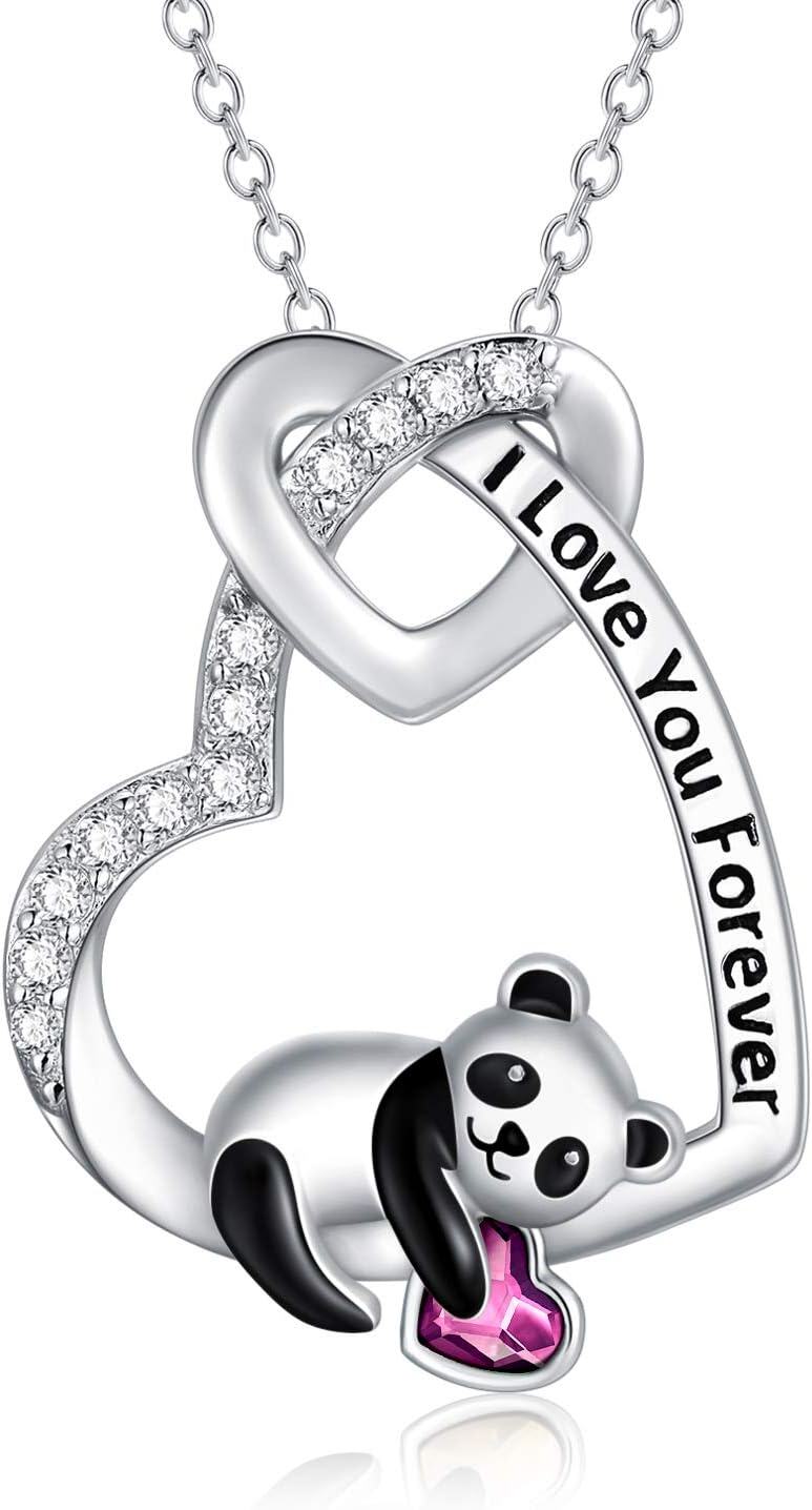  Metal Austrian Crystal Elephant Koala Sloth Heart Pendant Necklace Valentine Gift -0-1