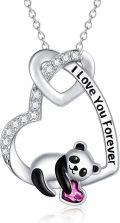 wholesale 925 Sterling Silver Metal Crystal Cute Animal Heart Pendant Necklace with Elephant and Sloth Design-0-5