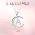 wholesale TOUPOP A Initial Letter Necklace Sterling Silver Moon Pendant Necklace Birthday Christmas Jewelry Gifts For Women -0-4