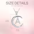 TOUPOP Sterling Silver Moon Pendant Necklace Jewelry Gifts For Women-0-4