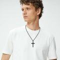 wholesale 925 Sterling Silver Black Cross Pendant Necklace  with Chain 24 - Mens & Womens  Set-0-3
