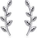 wholesale 925 Sterling Silver Dainty Plant Stem Leaves Climbing Ear Cuffs for Women-0-0