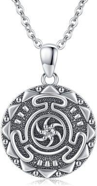 wholesale 925 Sterling Silver Round Black Onyx Hecate Pendant Necklaces Gifts for Women and Girls 36 Chain Length-01-Hecate