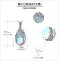 wholesale 925 Sterling Silver Blue Abalone Shell Celtic Knot Tree of Life Pendant Necklace-0-4