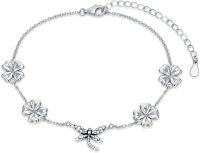 wholesale 925 Sterling Silver Clover & Dragonfly Anklet for Women-Bracelet7''-9''-Dragonfly
