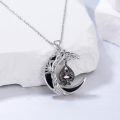 wholesale 925 Sterling Silver Red Crystal Moon Tree Pendant Necklace-0-1