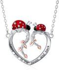 wholesale 925 Sterling Silver Heart-Shaped Love Bug Tree of Life Pendant Necklace for Women-0-0