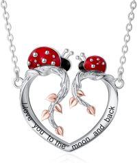 wholesale 925 Sterling Silver Heart-Shaped Love Bug Tree of Life Pendant Necklace for Women-Style 2