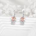 wholesale 925 Sterling Silver Basketball Heart Leverback Dangle Earrings Sporty Gift for Her-0-3