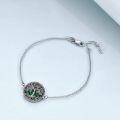 wholesale Sterling Silver Abalone Blue Opal Turquoise Malachite Tree of Life Bracelet-0-8