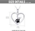 wholesale 14K Gold Black Enamel Dog Cat Paw Print Heart Pendant Necklace 17 Chain-0-2