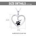 wholesale 14K Gold Black Enamel Dog Cat Paw Print Heart Pendant Necklace 17 Chain-0-2