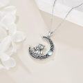 wholesale 925 Sterling Silver Owl Family Moon Pendant Necklaces for Women Girls s-0-2