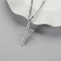 wholesale 925 Sterling Silver Cross Pendant Necklace Wholesale With Curb Chain-0-1