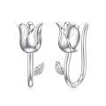 TOUPOP Sterling Silver Tulip Flower Climber Crawler Earrings Gift for Women-0-0