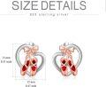 wholesale 925 Sterling Silver Ballerina Shoe Heart Stud Earrings for Women Girls Gifts-0-5