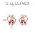 wholesale 925 Sterling Silver Ballerina Shoe Heart Stud Earrings for Women Girls Gifts-0-5