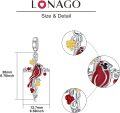 wholesale 925 Sterling Silver Heart-Shaped Pendant with Red Cardinal and Berries Design for Bracelets or Necklaces-0-4