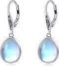 wholesale 925 Sterling Silver Teardrop Rainbow Moonstone Celtic Trinity Knot Drop Earrings-0-0