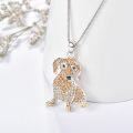 wholesale 925 Sterling Silver Dachshund CZ Pendant Necklace for Pet Lovers-0-1