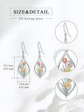 wholesale 925 Sterling Silver Tulip Drop Earrings with Gold and Rose Tone Accents-0-4
