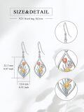 wholesale 925 Sterling Silver Tulip Drop Earrings with Gold and Rose Tone Accents-0-4