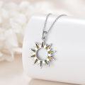 wholesale 925 Sterling Silver Opal Sun Pendant Necklace - Trendy Birthday Gift for Her-0-4