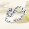 TOUPOP Sterling Silver Moissanite Personalized Infinity Heart Rings-0-1