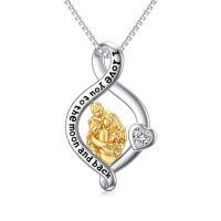 TOUPOP Sterling Silver Mother 'I Love You To The Moon And Back' Infinity Necklace-undefined