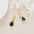 wholesale 925 Sterling Silver Teardrop Blue Stone Leverback Earrings - Unique Gemstone Drop Earings Gifts for Her-0-2