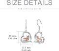 wholesale 925 Sterling Silver Corgi Dog in Heart Shape Pendant Hook Earrings for Women Girls Gift Idea-0-2